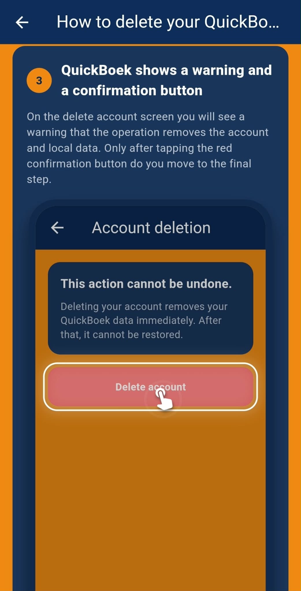 QuickBoek account deletion step 3