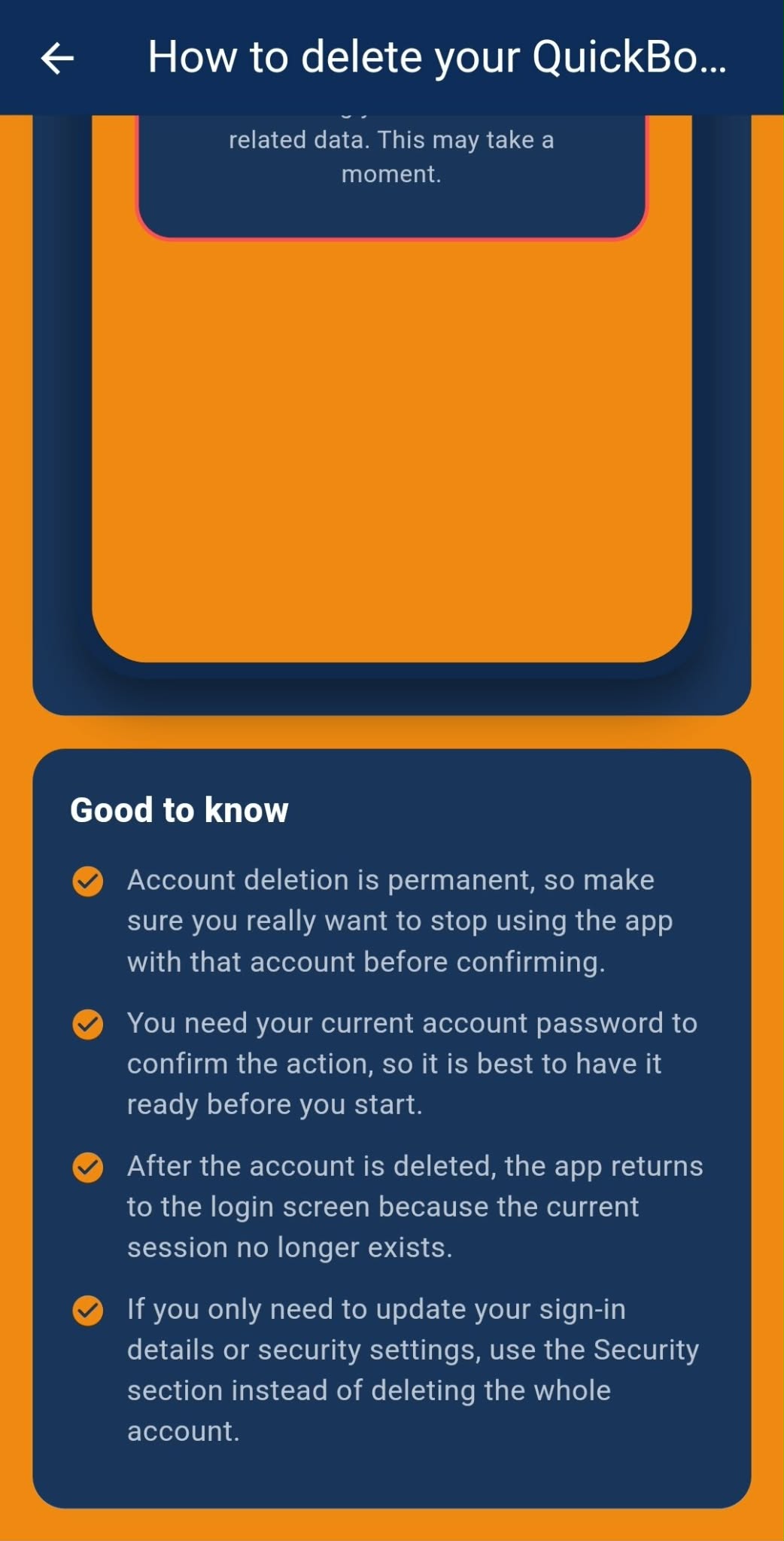 QuickBoek account deletion step 6