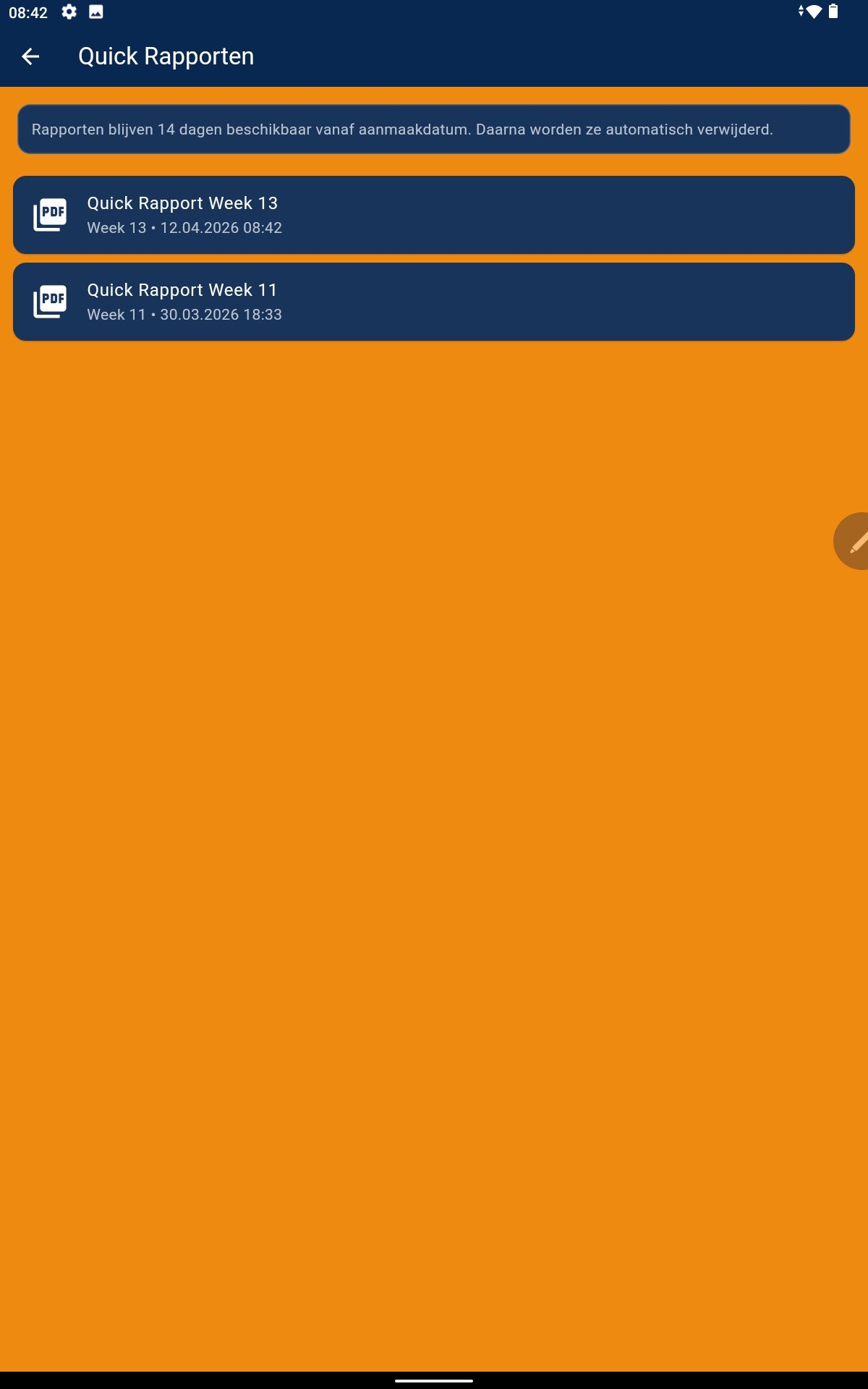 QuickBoek quick reports screen